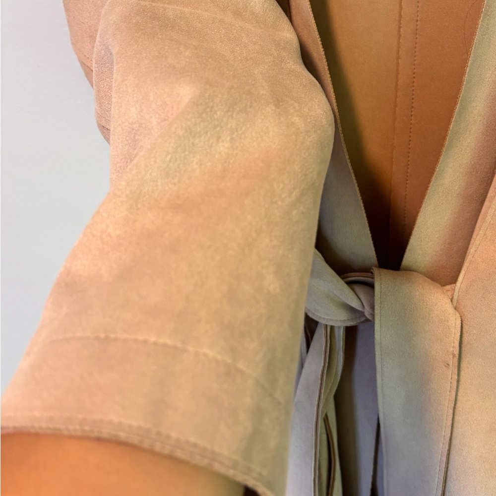 ZARA Beige Faux Suede Blazer with Belted Waist – Size M 🧥✨ - Picture 10 of 14